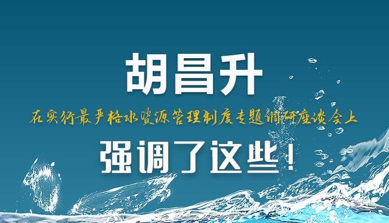 图解|胡昌升在实行最严格水资源管理制度专题调研座谈会上强调了这些！